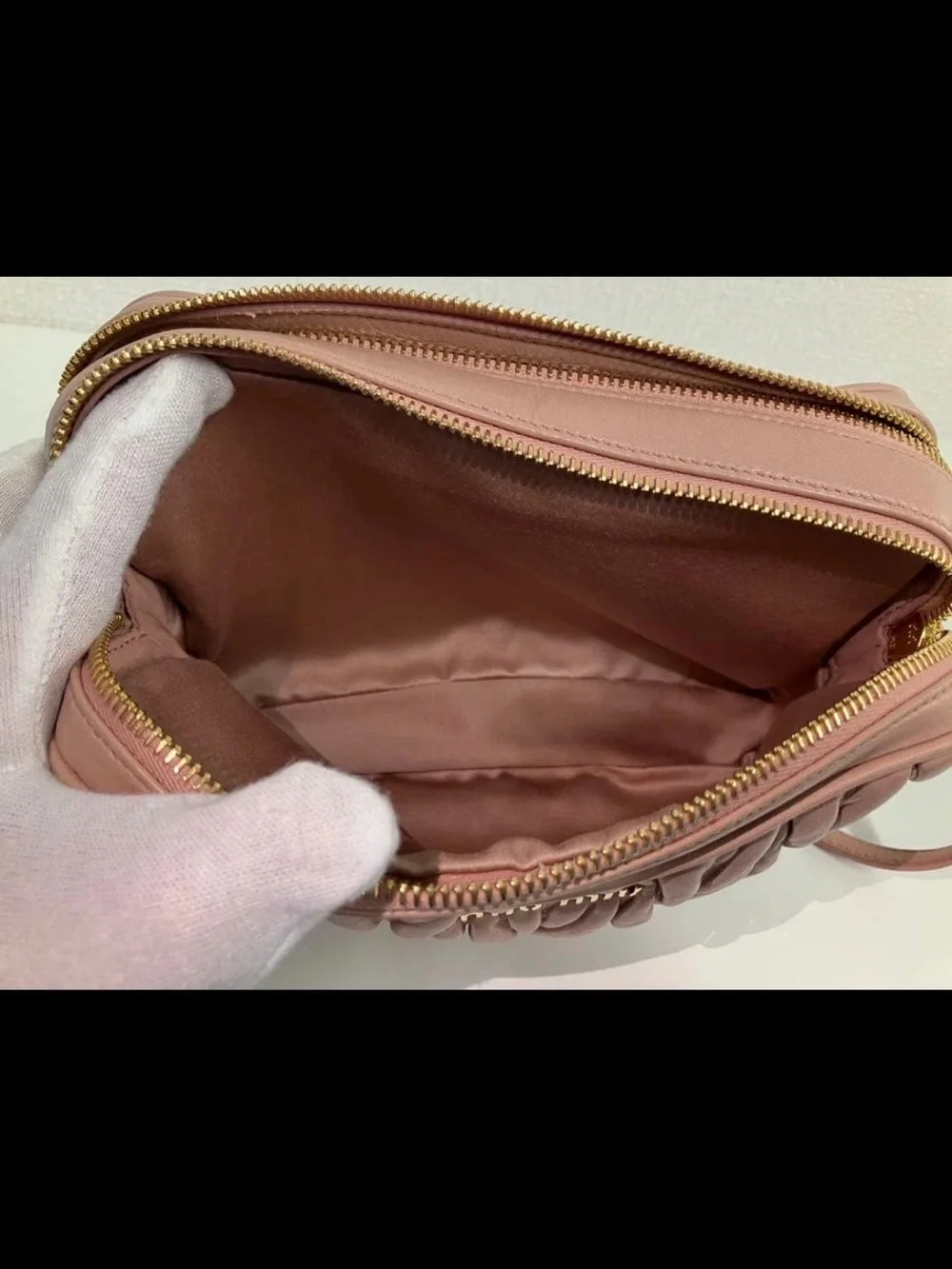 Miu Miu Pink Matelassé Leather Crossbody Bag
